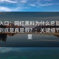 黑料入口：网红黑料为什么总能让人上头到底是真是假？：关键细节在这里